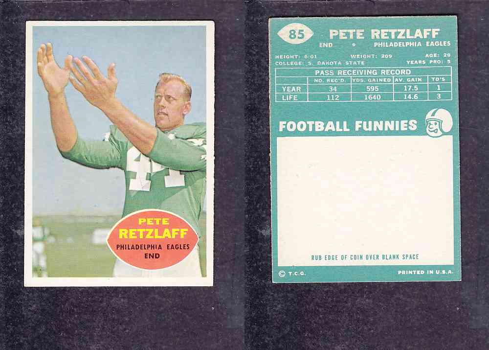 1960 NFL TOPPS FOOTBALL CARD #85 P. RETZLAFF photo 1960 NFL TOPPS FOOTBALL CARD #85 P. RETZLAFF photo