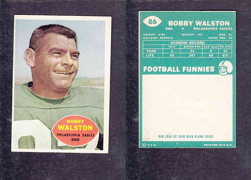 1960 NFL TOPPS FOOTBALL CARD #86 B. WALSTON photo 1960 NFL TOPPS FOOTBALL CARD #86 B. WALSTON photo