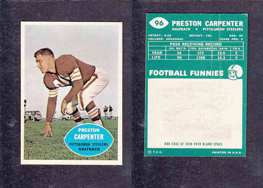 1960 NFL TOPPS FOOTBALL CARD #96 P. CARPENTER photo 1960 NFL TOPPS FOOTBALL CARD #96 P. CARPENTER photo