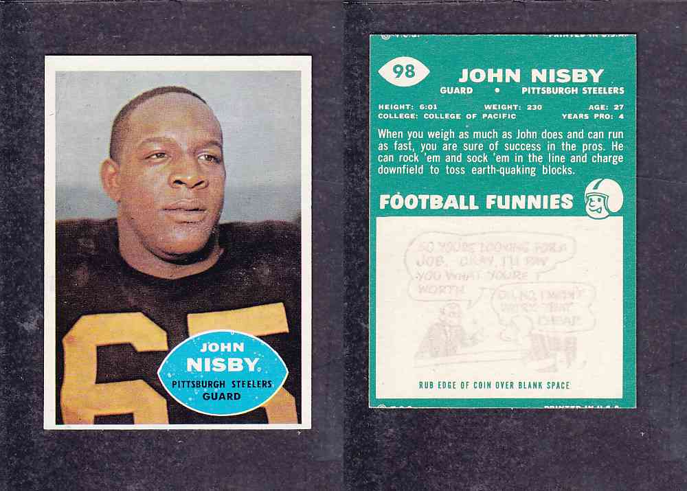 1960 NFL TOPPS FOOTBALL CARD #98 J. NISBY photo 1960 NFL TOPPS FOOTBALL CARD #98 J. NISBY photo