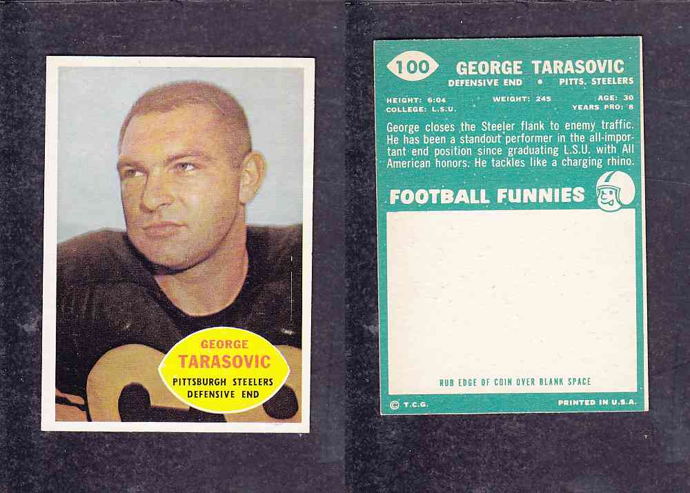 1960 NFL TOPPS FOOTBALL CARD #100 G. TARASOVIC photo 1960 NFL TOPPS FOOTBALL CARD #100 G. TARASOVIC photo
