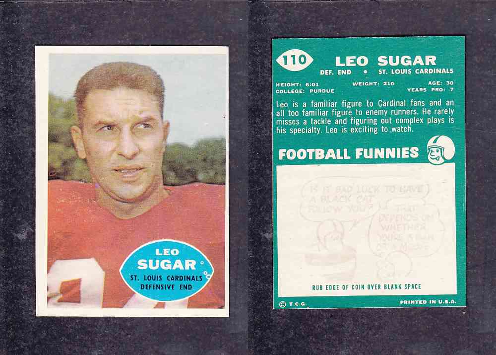 1960 NFL TOPPS FOOTBALL CARD #110 L. SUGAR photo 1960 NFL TOPPS FOOTBALL CARD #110 L. SUGAR photo