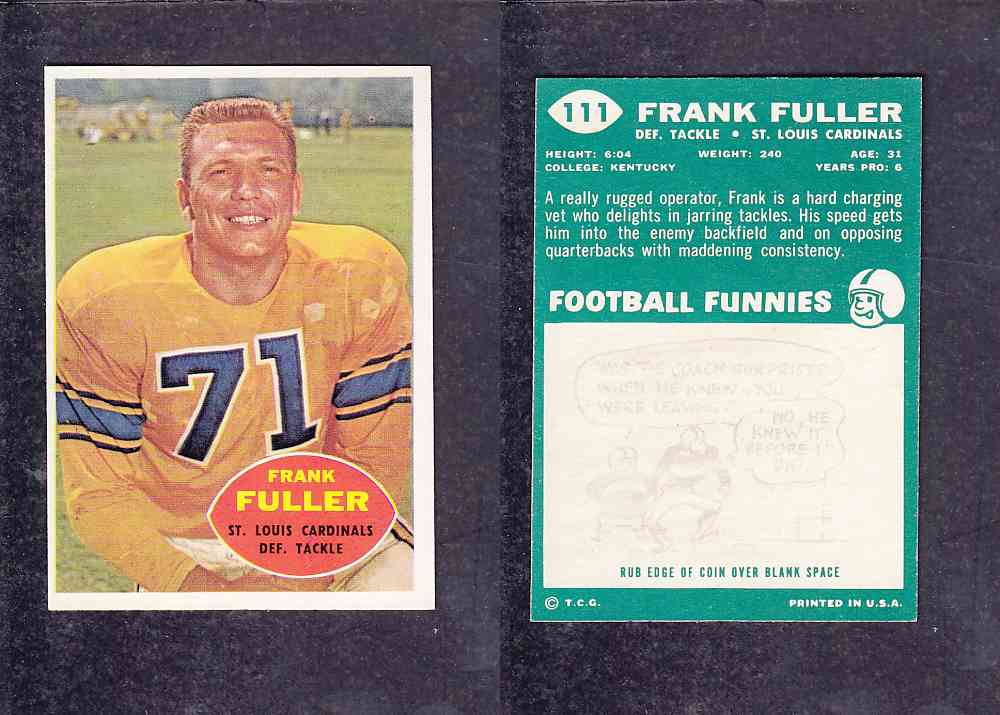 1960 NFL TOPPS FOOTBALL CARD #111 F. FULLER photo 1960 NFL TOPPS FOOTBALL CARD #111 F. FULLER photo