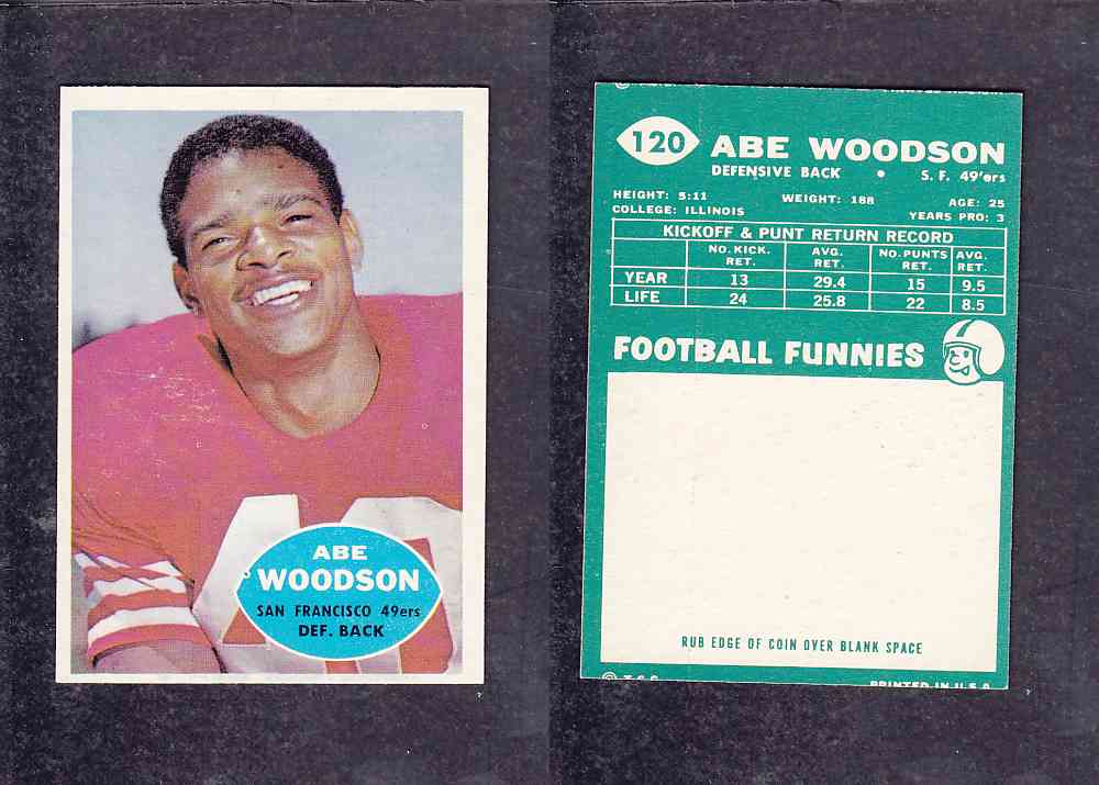 1960 NFL TOPPS FOOTBALL CARD #120 A. WOODSON photo 1960 NFL TOPPS FOOTBALL CARD #120 A. WOODSON photo
