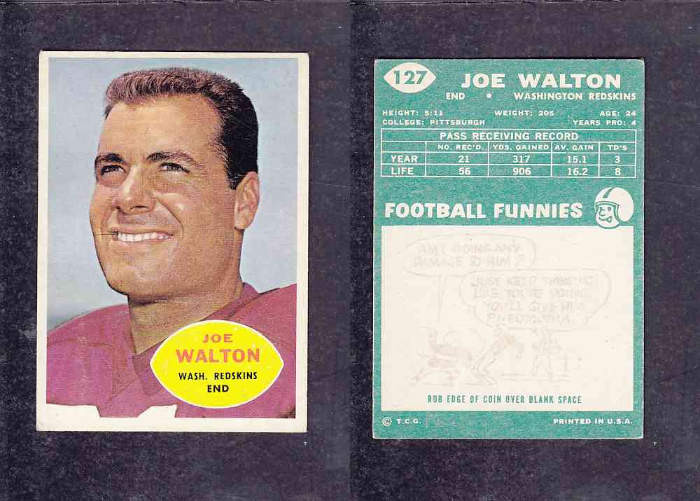 1960 NFL TOPPS FOOTBALL CARD #127 J. WALTON photo 1960 NFL TOPPS FOOTBALL CARD #127 J. WALTON photo