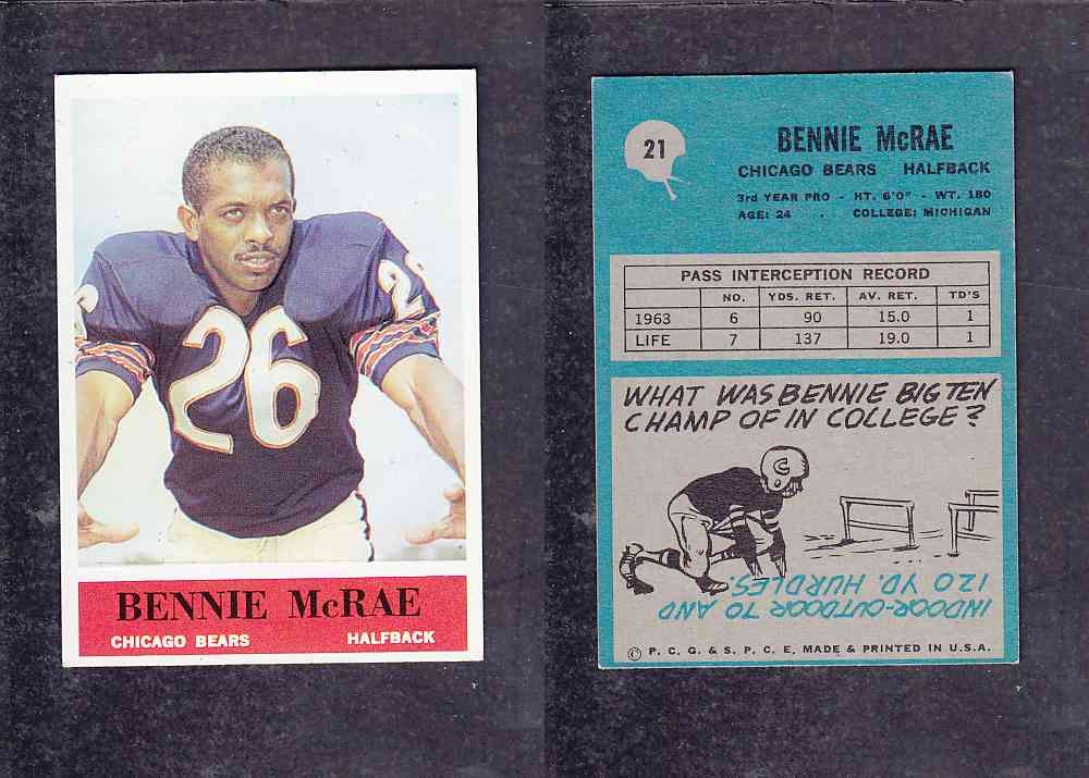 1965 NFL PHILADELPHIA FOOTBALL CARD #21 B. MCRAE photo 1965 NFL PHILADELPHIA FOOTBALL CARD #21 B. MCRAE photo