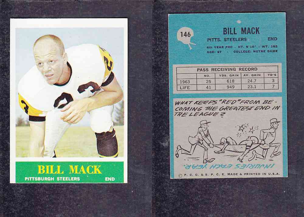 1965 NFL PHILADELPHIA FOOTBALL CARD #146 B. MACK photo 1965 NFL PHILADELPHIA FOOTBALL CARD #146 B. MACK photo