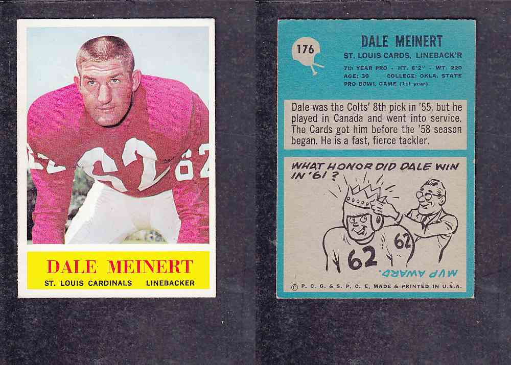 1965 NFL PHILADELPHIA FOOTBALL CARD #176 D. MEINERT photo 1965 NFL PHILADELPHIA FOOTBALL CARD #176 D. MEINERT photo