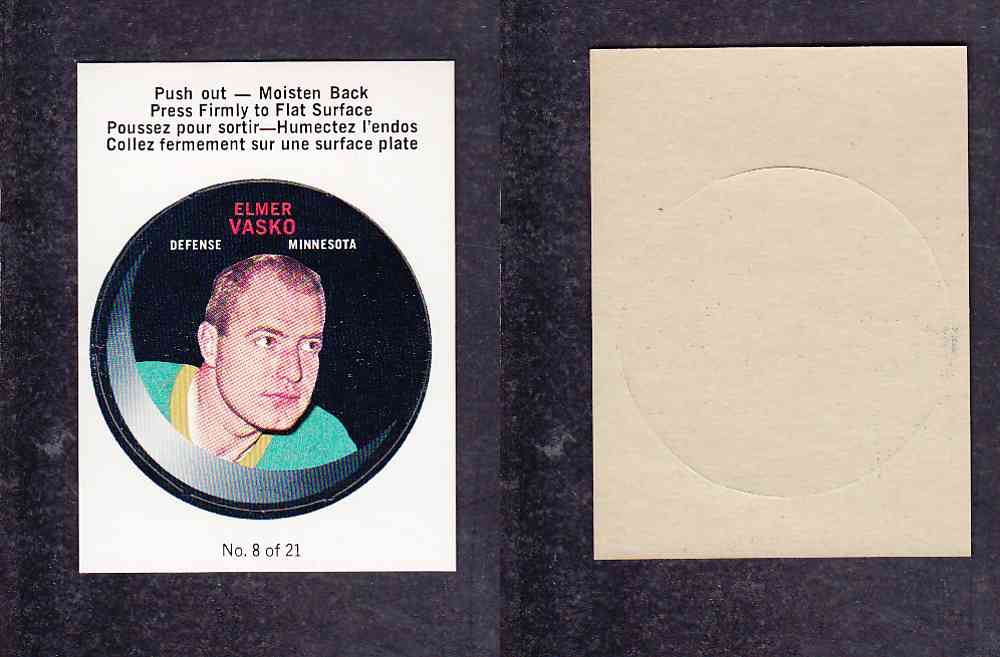 1968-69 O-PEE-CHEE PUCK STICKER #8 E.VASKO photo 1968-69 O-PEE-CHEE PUCK STICKER #8 E.VASKO photo