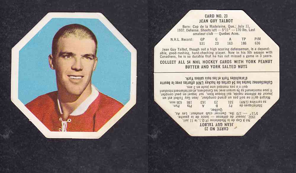 1963-64 YORK HOCKEY CARD #23 J.G.TALBOT photo 1963-64 YORK HOCKEY CARD #23 J.G.TALBOT photo