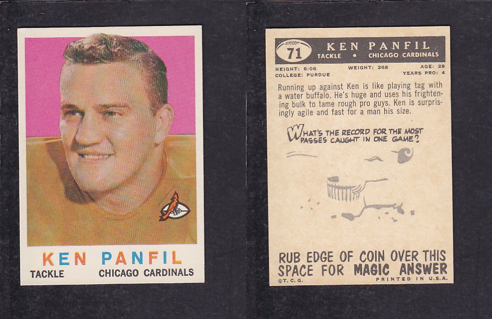 1959 NFL TOPPS FOOTBALL CARD #71 K. PANFIL photo 1959 NFL TOPPS FOOTBALL CARD #71 K. PANFIL photo