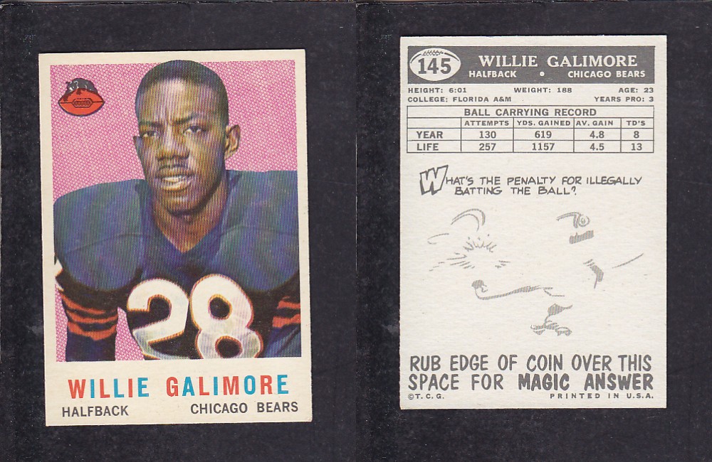 1959 NFL TOPPS FOOTBALL CARD #145 W. GALMORE photo 1959 NFL TOPPS FOOTBALL CARD #145 W. GALMORE photo