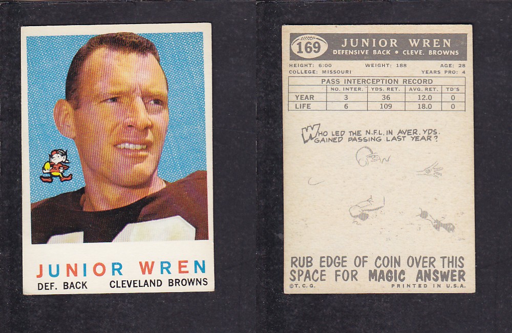 1959 NFL TOPPS FOOTBALL CARD #169 J. WREN photo 1959 NFL TOPPS FOOTBALL CARD #169 J. WREN photo