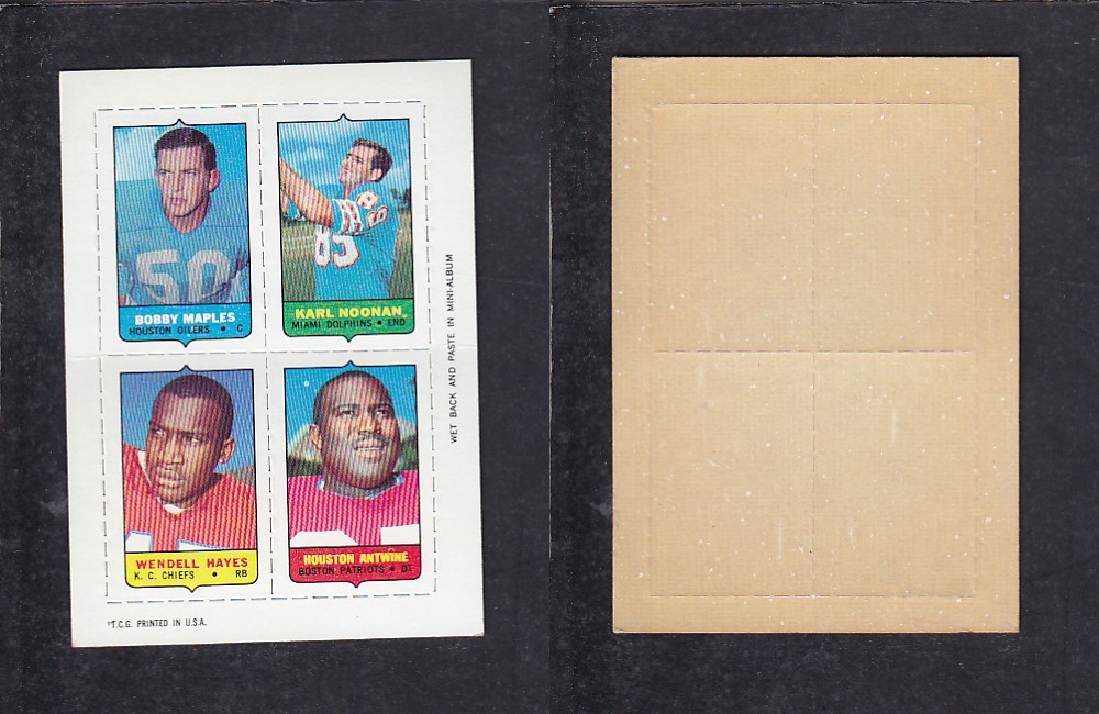 1969 NFL TOPPS FOOTBALL CARD 4 IN 1 INSERT B. MAPLES photo 1969 NFL TOPPS FOOTBALL CARD 4 IN 1 INSERT B. MAPLES photo