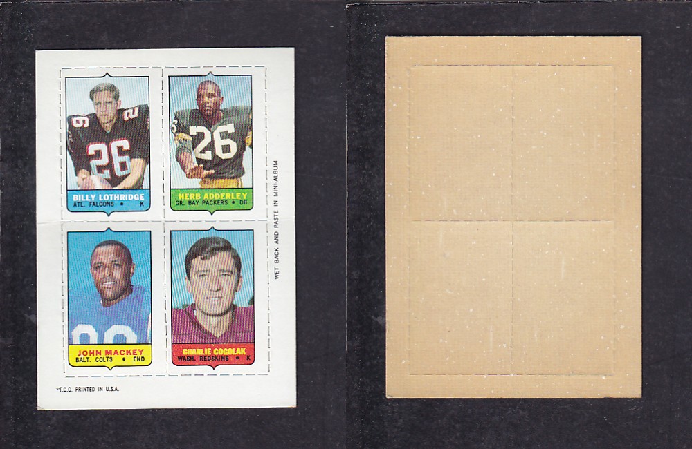 1969 NFL TOPPS FOOTBALL CARD 4 IN 1 INSERT B. LOTHRIDGE photo 1969 NFL TOPPS FOOTBALL CARD 4 IN 1 INSERT B. LOTHRIDGE photo