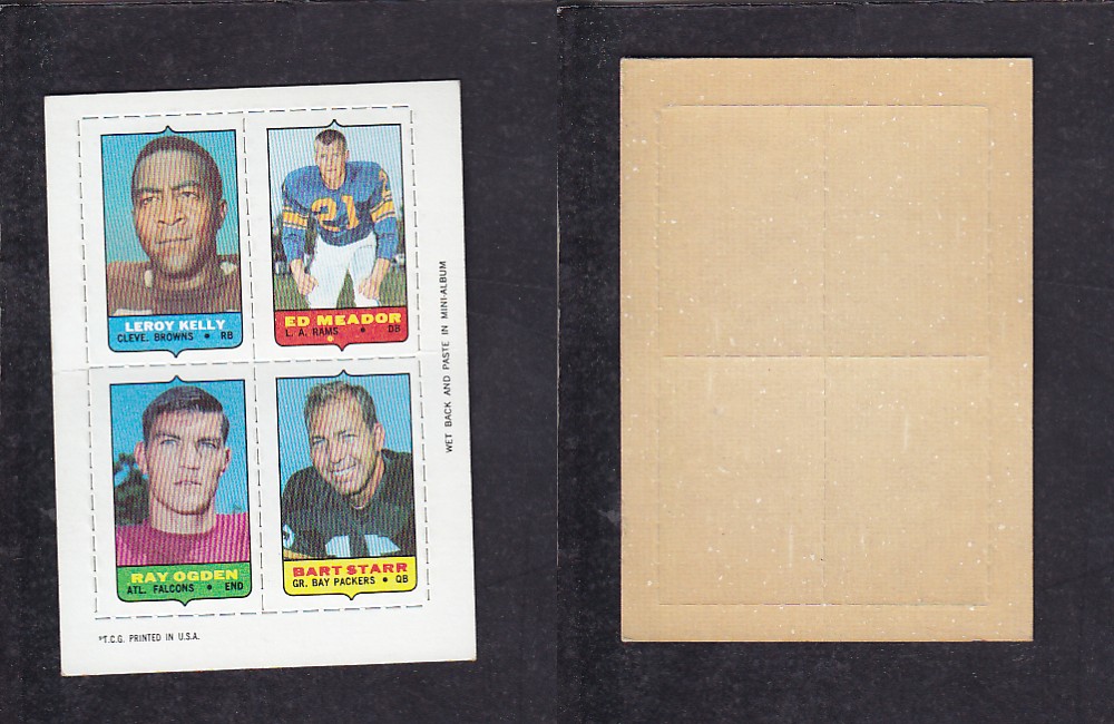 1969 NFL TOPPS FOOTBALL CARD 4 IN 1 INSERT L. KELLY photo 1969 NFL TOPPS FOOTBALL CARD 4 IN 1 INSERT L. KELLY photo