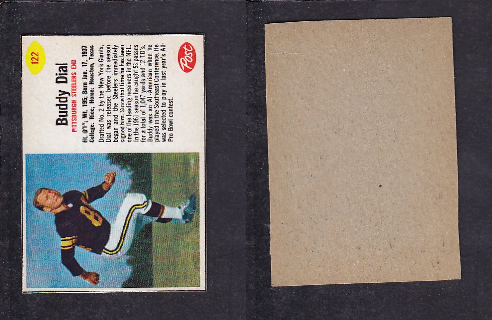 1962 NFL POST FOOTBALL CARD #122 B. DIAL photo 1962 NFL POST FOOTBALL CARD #122 B. DIAL photo