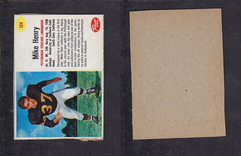 1962 NFL POST FOOTBALL CARD #124 M. HENRY photo 1962 NFL POST FOOTBALL CARD #124 M. HENRY photo