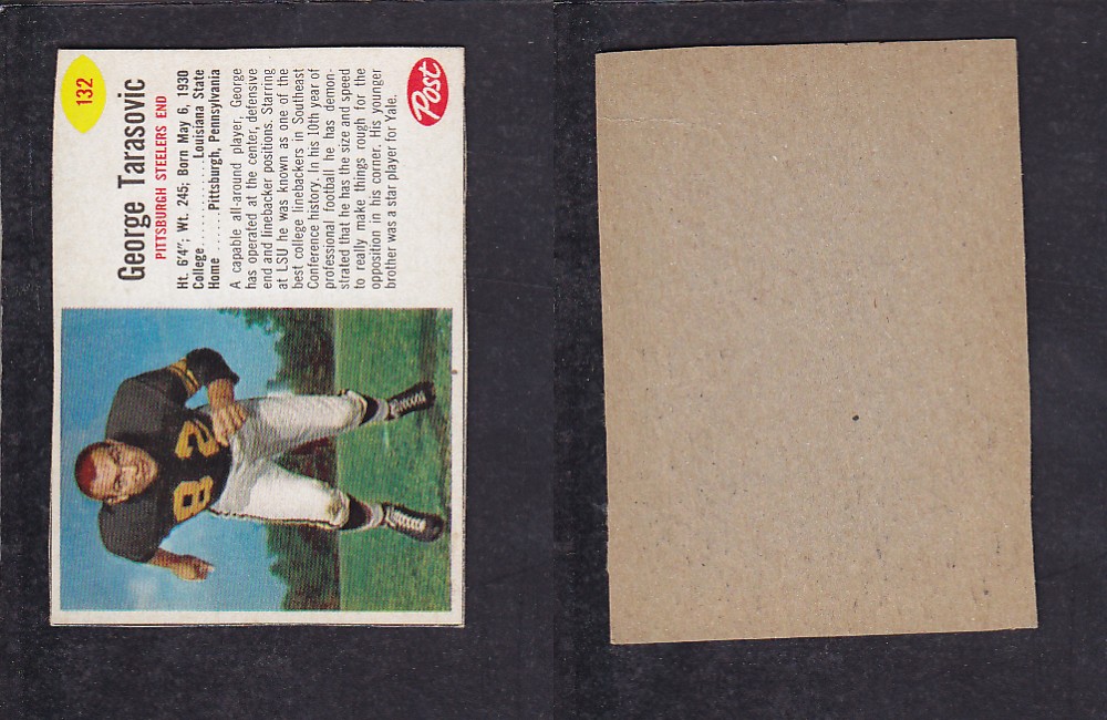 1962 NFL POST FOOTBALL CARD #132 G. TARASOVIC photo 1962 NFL POST FOOTBALL CARD #132 G. TARASOVIC photo