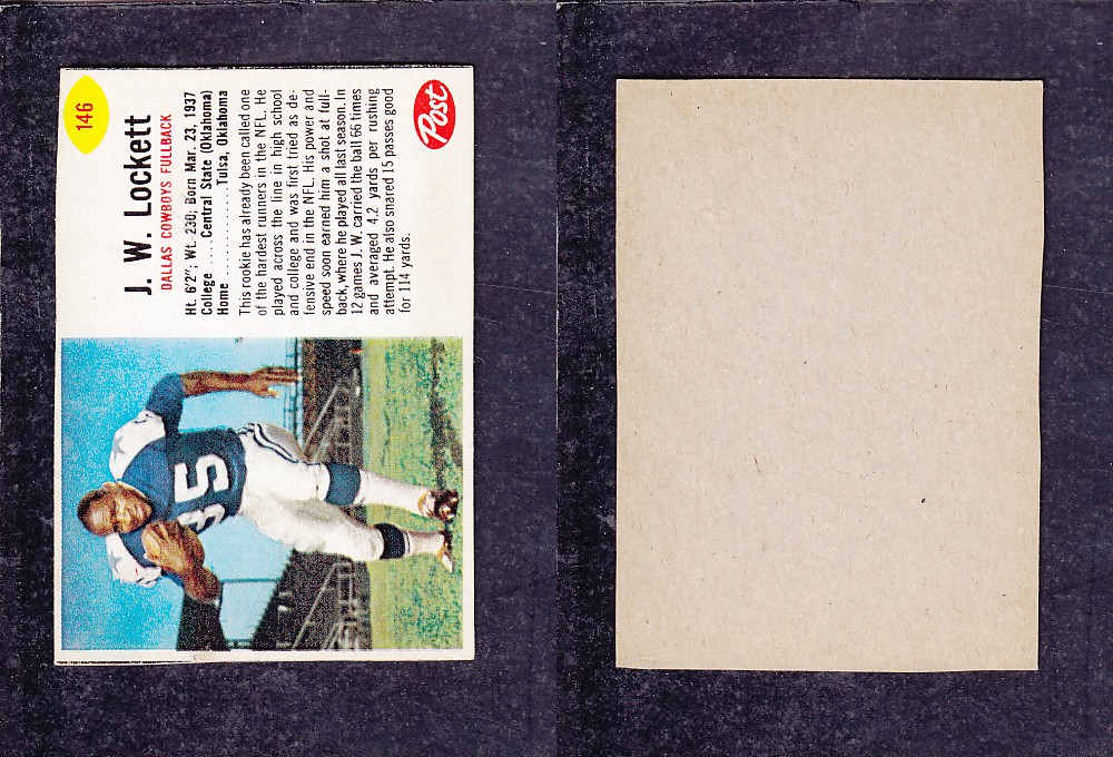 1962 NFL POST FOOTBALL CARD #146 J. LOCKETT photo 1962 NFL POST FOOTBALL CARD #146 J. LOCKETT photo
