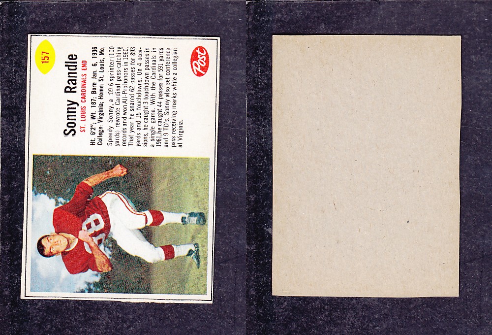 1962 NFL POST FOOTBALL CARD #157 S. RANDLE photo 1962 NFL POST FOOTBALL CARD #157 S. RANDLE photo