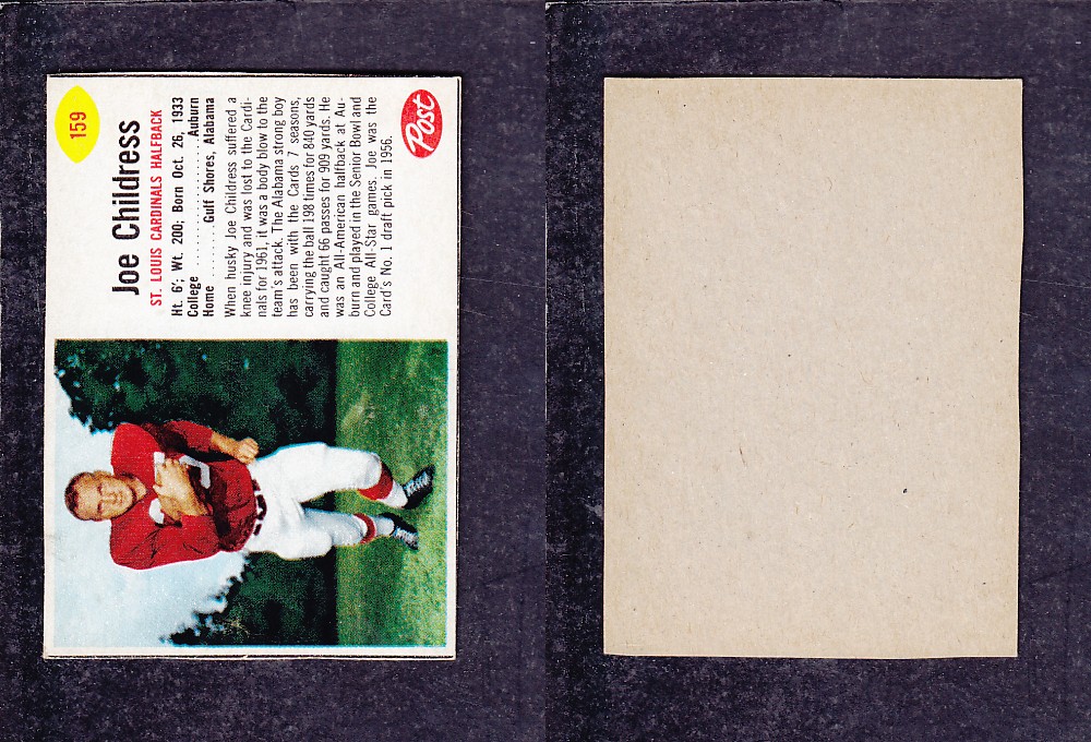 1962 NFL POST FOOTBALL CARD #159 J. CHILDRESS photo 1962 NFL POST FOOTBALL CARD #159 J. CHILDRESS photo