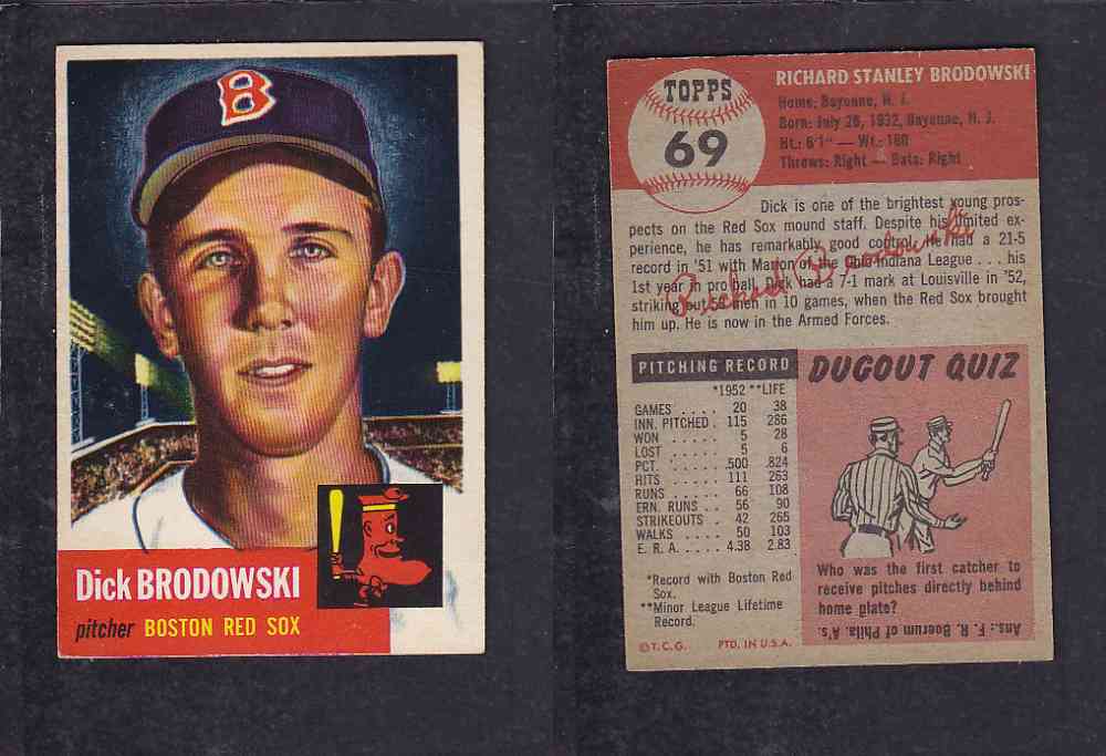 1953 TOPPS BASEBALL CARD #69 R. BRODOWSKI photo