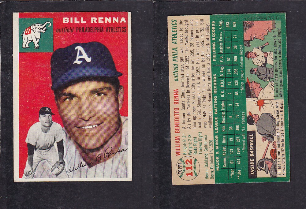 1952 TOPPS BASEBALL CARD #112 W. RENNA photo