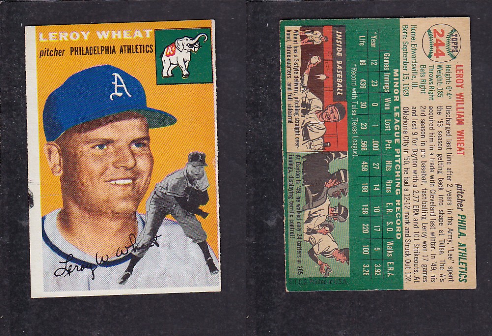 1952 TOPPS BASEBALL CARD #244 L. WHEAT photo 1952 TOPPS BASEBALL CARD #244 L. WHEAT photo