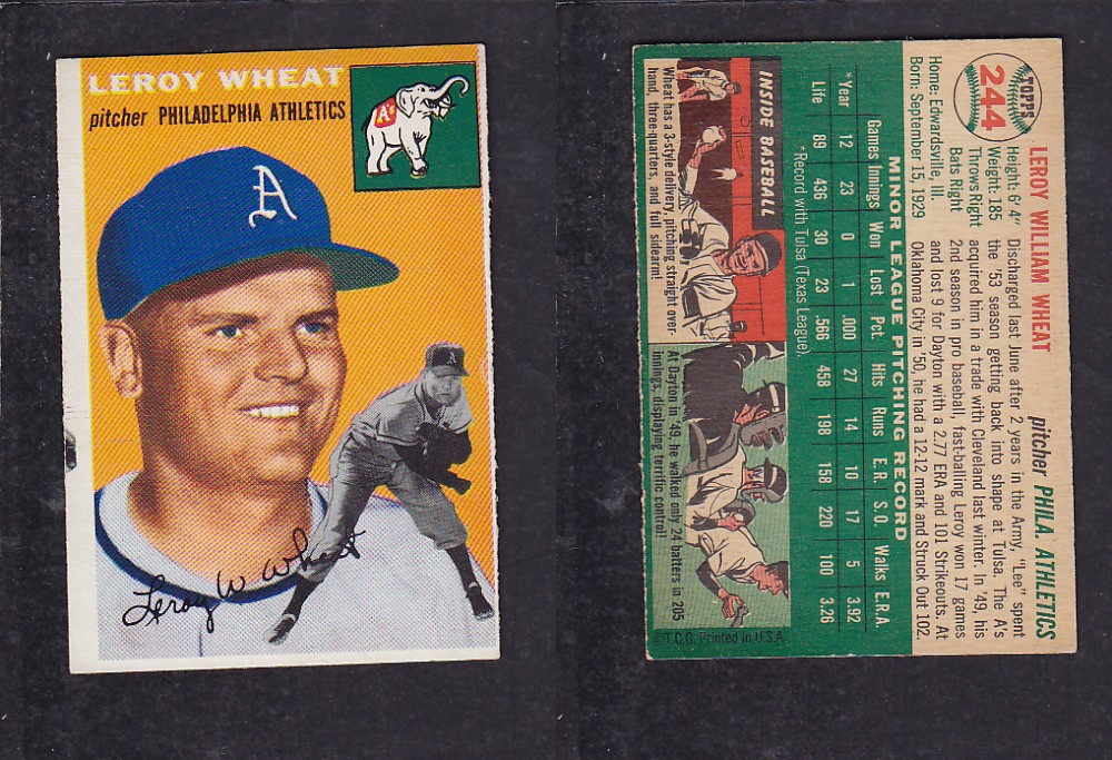 1952 TOPPS BASEBALL CARD #244 L. WHEAT photo