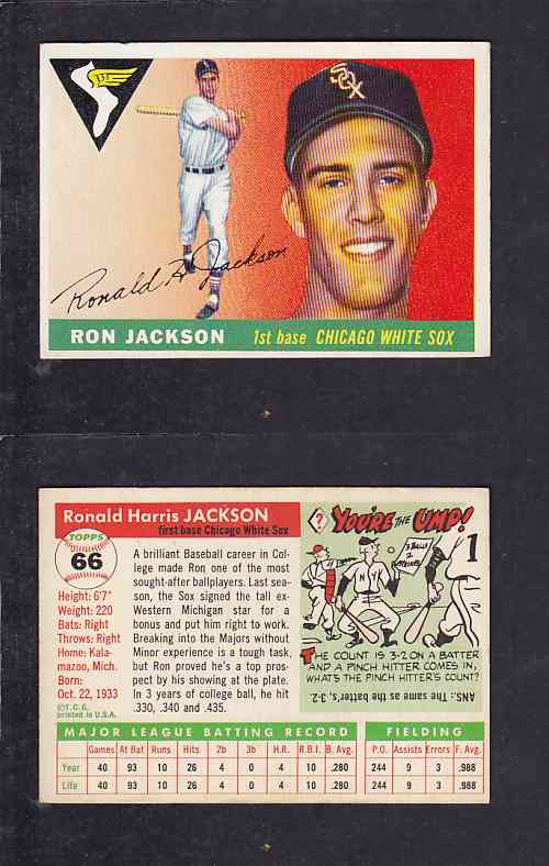 1955 TOPPS BASEBALL CARD #66 R. JACKSON photo 1955 TOPPS BASEBALL CARD #66 R. JACKSON photo