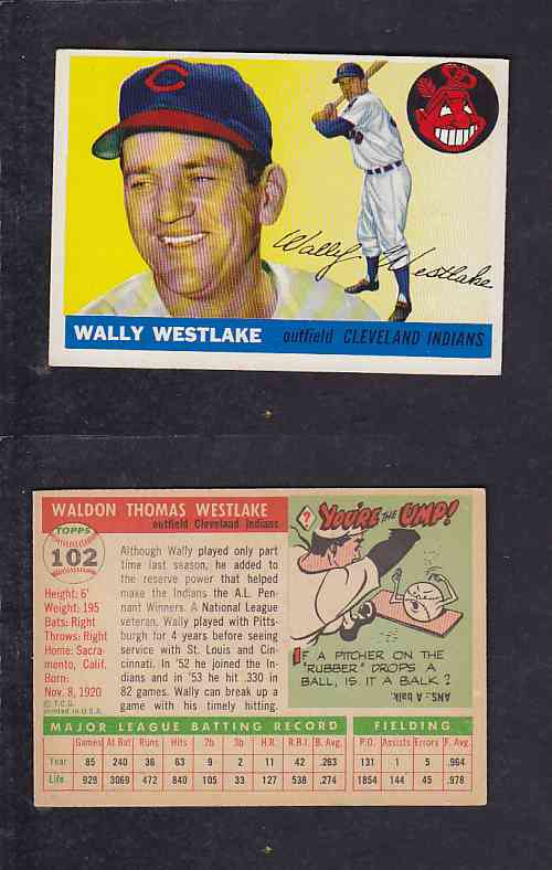 1955 TOPPS BASEBALL CARD #102 W. WESTLAKE photo 1955 TOPPS BASEBALL CARD #102 W. WESTLAKE photo