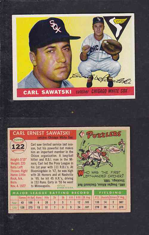 1955 TOPPS BASEBALL CARD #122 C. SAWARSKI photo 1955 TOPPS BASEBALL CARD #122 C. SAWARSKI photo