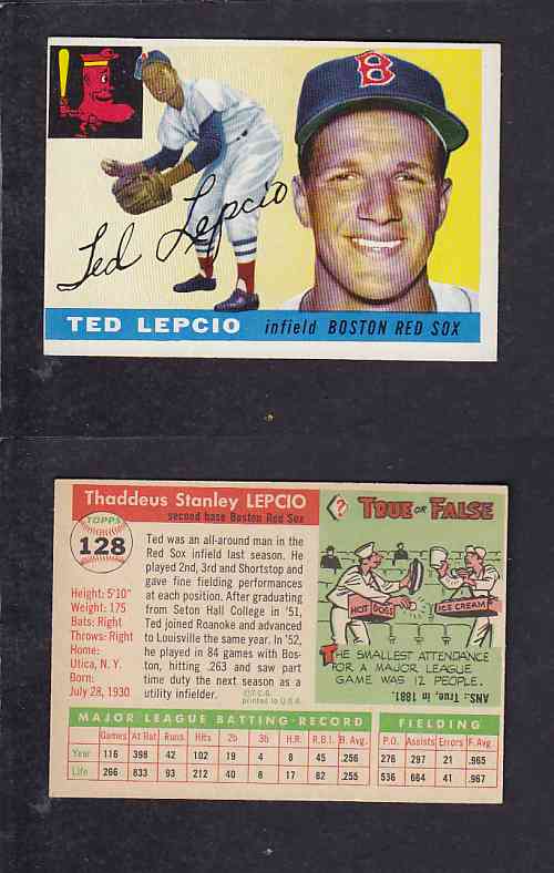 1955 TOPPS BASEBALL CARD #128 T. LEPCIO photo 1955 TOPPS BASEBALL CARD #128 T. LEPCIO photo