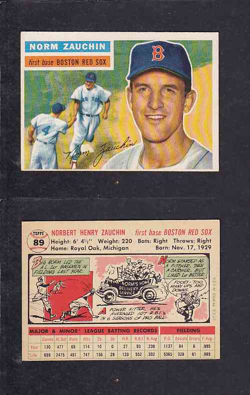 1956 TOPPS BASEBALL CARD #89 N. ZAUCHIN photo 1956 TOPPS BASEBALL CARD #89 N. ZAUCHIN photo