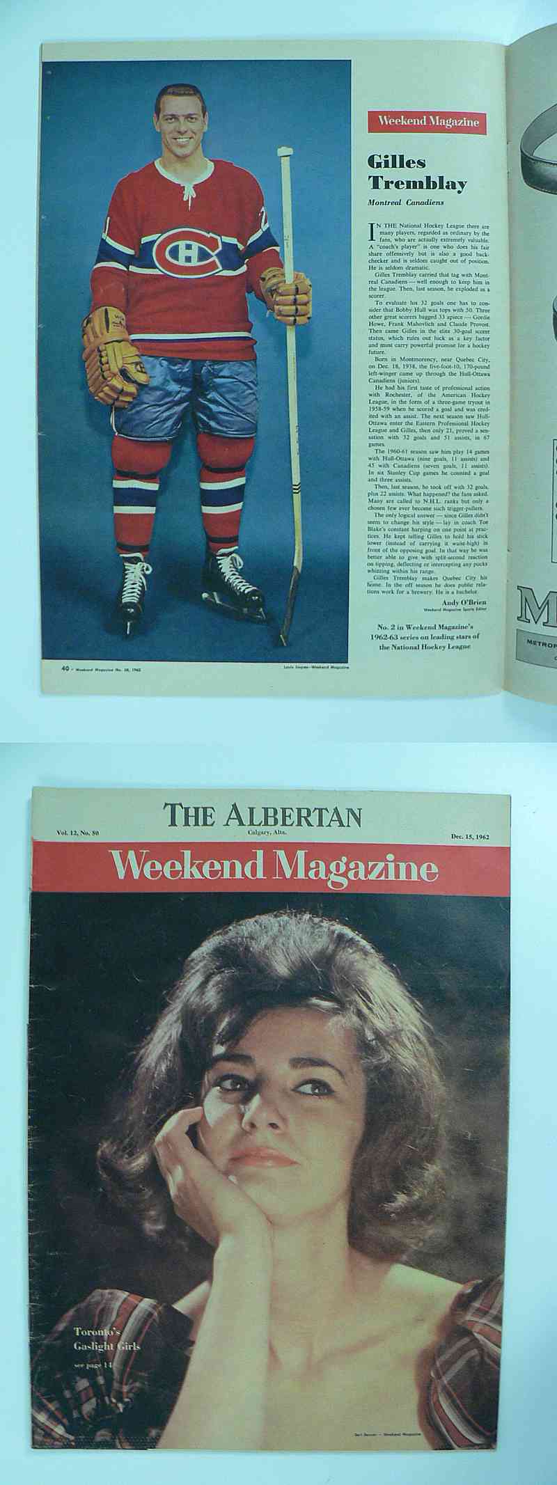 1962 WEEKEND FULL MAGAZINE G.TREMBLAY PHOTO photo