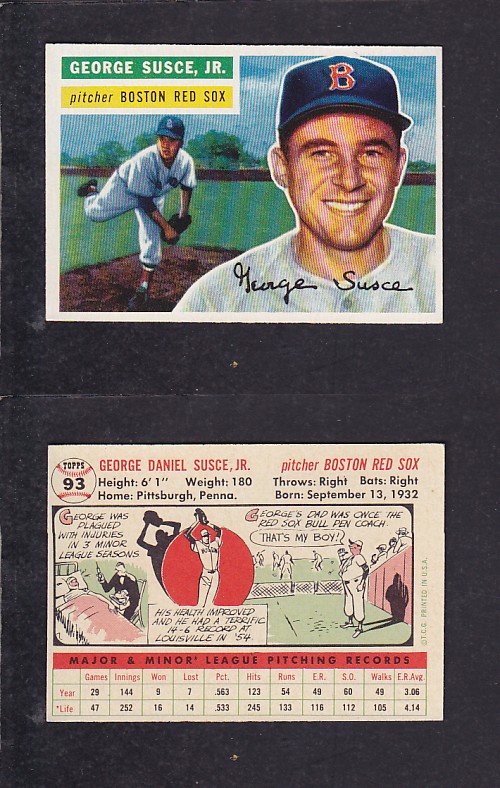 1956 TOPPS BASEBALL CARD #93 G. SUSCE photo 1956 TOPPS BASEBALL CARD #93 G. SUSCE photo