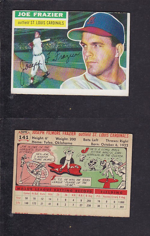 1956 TOPPS BASEBALL CARD #141 J. FRAZIER photo