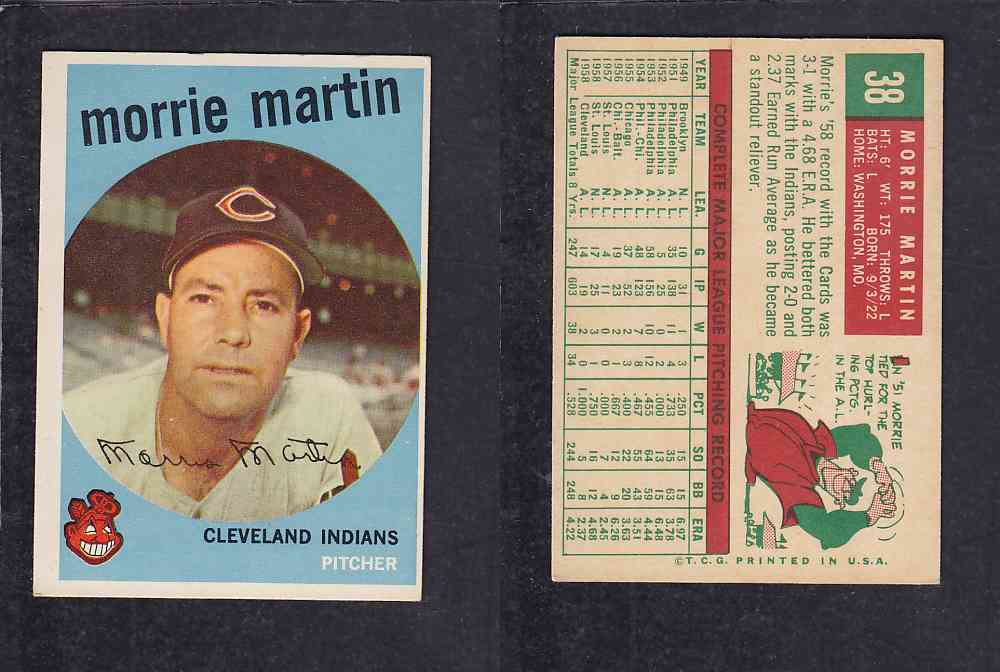 1959 TOPPS BASEBALL CARD#38 M. MARTIN photo 1959 TOPPS BASEBALL CARD#38 M. MARTIN photo