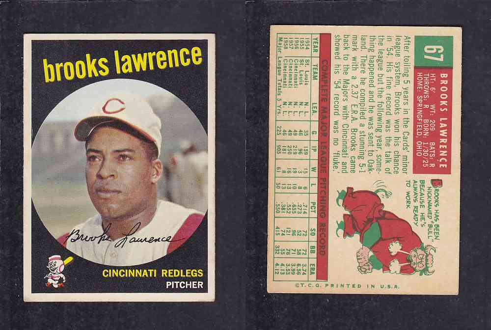1959 TOPPS BASEBALL CARD #67 B. LAWRENCE photo 1959 TOPPS BASEBALL CARD #67 B. LAWRENCE photo