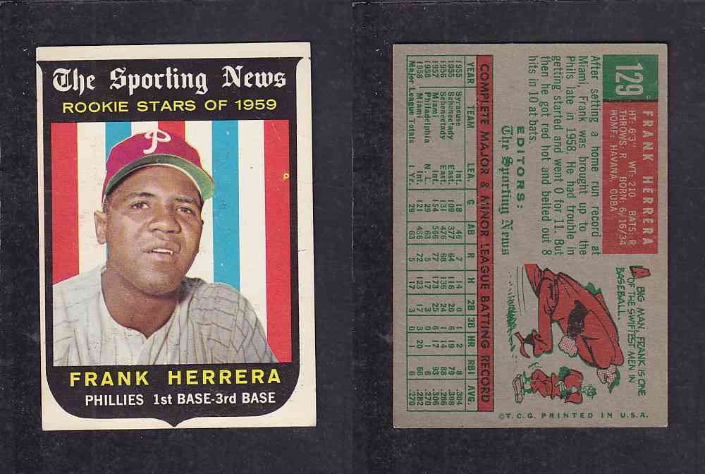 1959 TOPPS BASEBALL CARD #129    F.  HERRERA photo