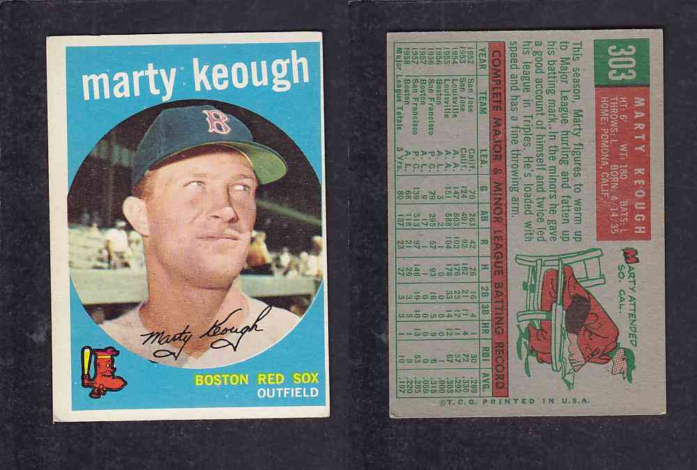 1959 TOPPS BASEBALL CARD #303 M. KEOUGH photo 1959 TOPPS BASEBALL CARD #303 M. KEOUGH photo
