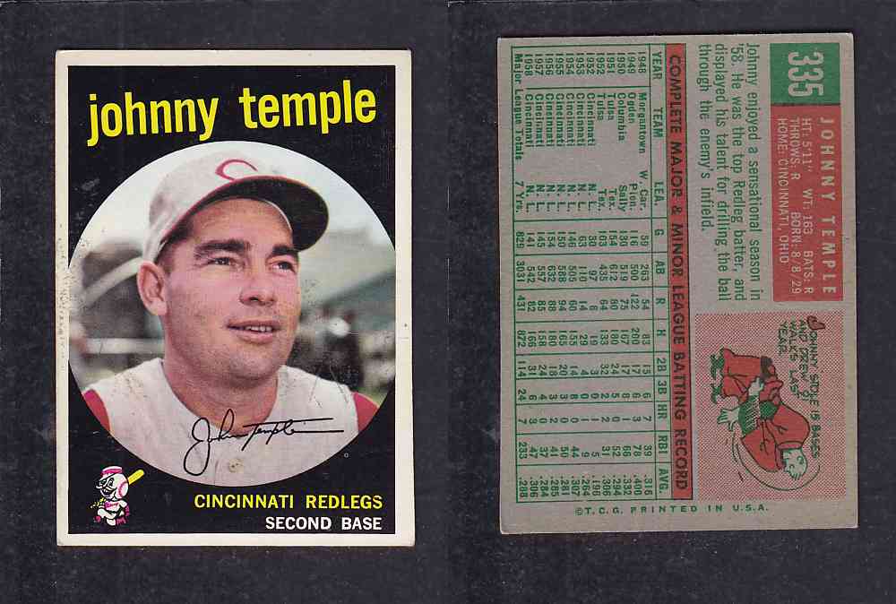 1959 TOPPS BASEBALL CARD #335  J. TEMPLE  photo