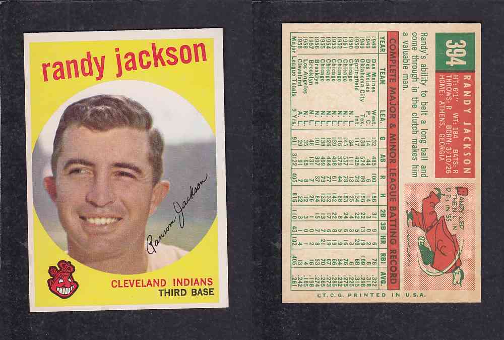 1959 TOPPS BASEBALL CARD #394 R. JACKSON photo 1959 TOPPS BASEBALL CARD #394 R. JACKSON photo