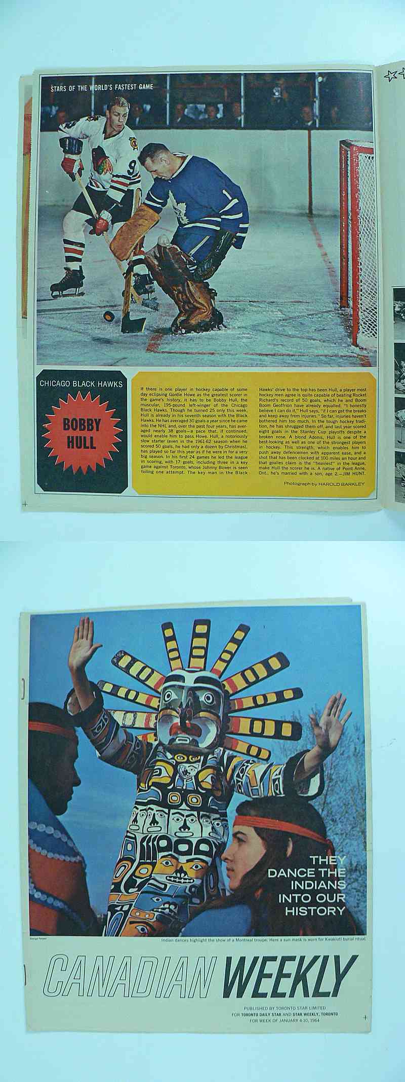 1963-64 TORONTO STAR FULL MAGAZINE B.HULL POSTER photo 1963-64 TORONTO STAR FULL MAGAZINE B.HULL POSTER photo