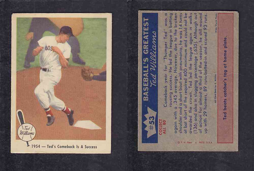 1959  FLEER TED WILLIAMS BASEBALL CARD #53 photo