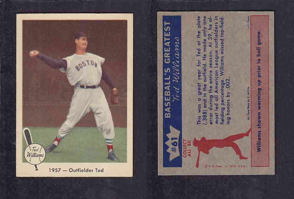 1959 FLEER TED WILLIAMS BASEBALL CARD #61 photo 1959 FLEER TED WILLIAMS BASEBALL CARD #61 photo
