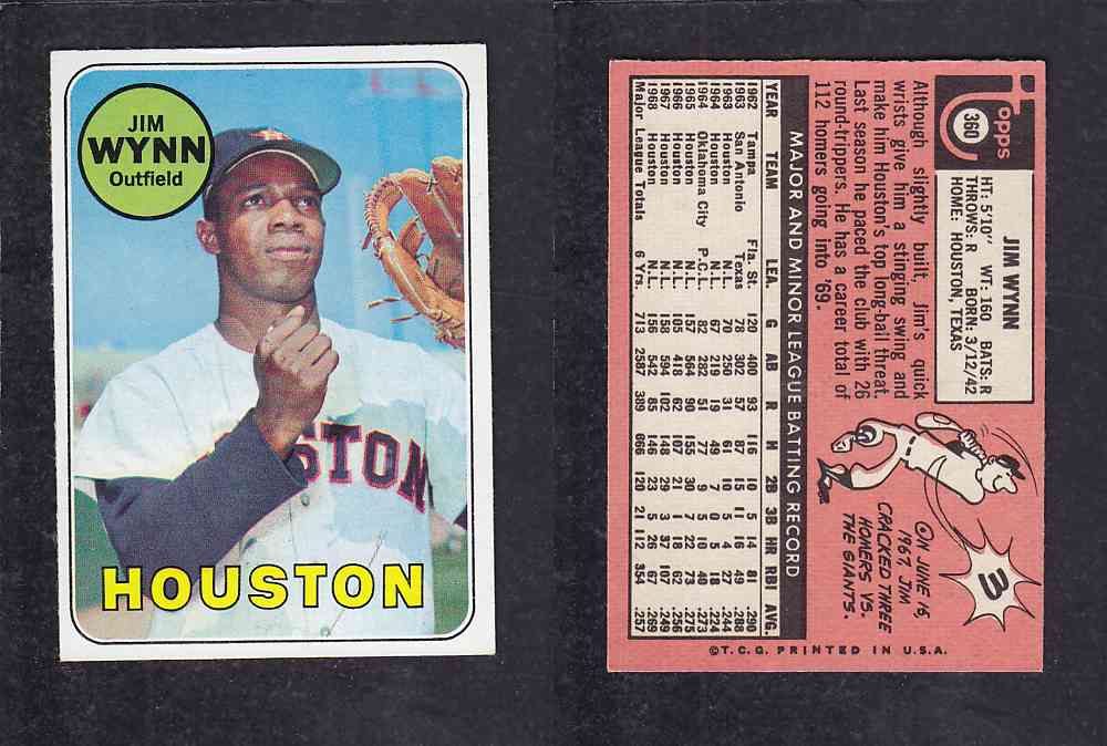 1969 TOPPS BASEBALL CARD #360 M. WYNN photo 1969 TOPPS BASEBALL CARD #360 M. WYNN photo