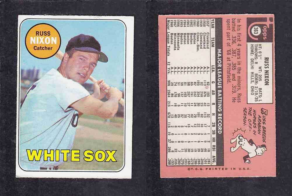 1969 TOPPS BASEBALL CARD #363 M. NIXON photo 1969 TOPPS BASEBALL CARD #363 M. NIXON photo