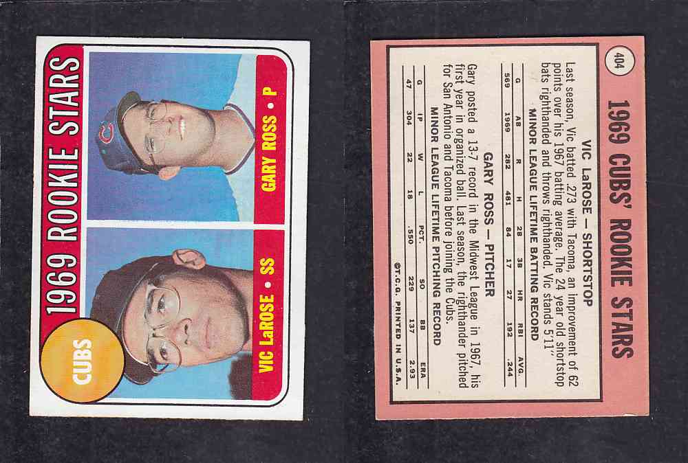 1969 TOPPS BASEBALL CARD #404 CUBS ROOKIE STARS photo 1969 TOPPS BASEBALL CARD #404 CUBS ROOKIE STARS photo